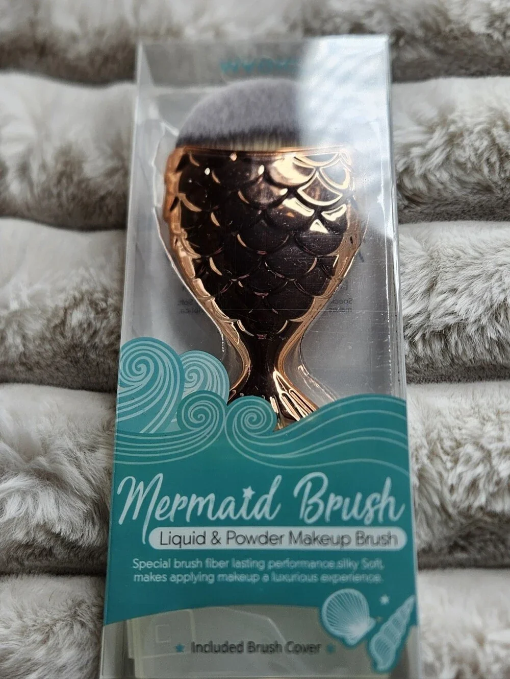 Rose Gold Mermaid Liquid & Powder Makeup Brush